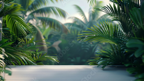 Podium background on tropical background