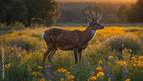 Plakat deer in the woods