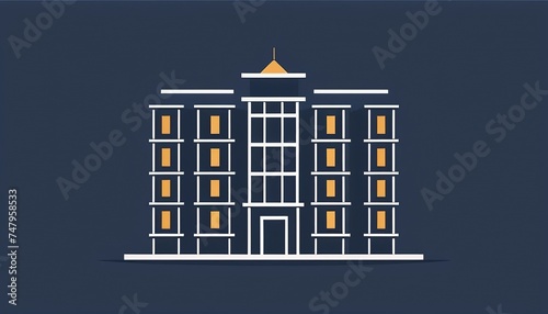 Graphic Design of Modern Building Icon in Vector Illustration
