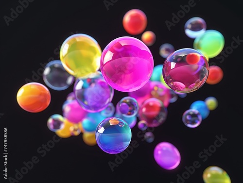 Abstract background of multicolored shiny balls