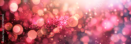 Pink bokeh background, abstract shiny circles festive theme, wedding and anniversary photo