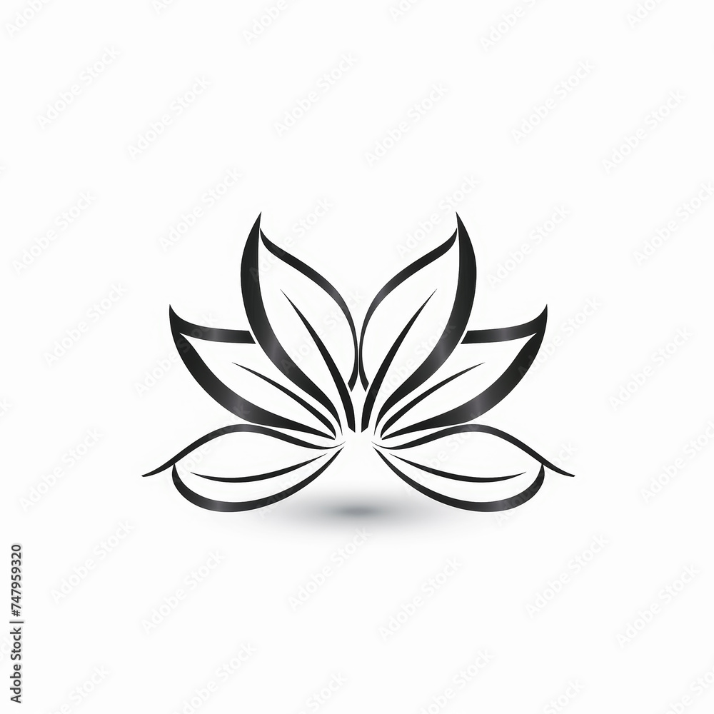 Abstract simple logo with lines. Spa eco concept. Generative AI Abstract simple logo with lines. Spa eco concept. Generative AI