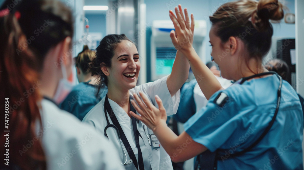 Nurses providing support and encouragement to each other