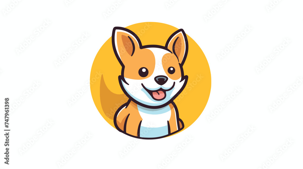 Flat logo of dog vector cute animal cartoon vector