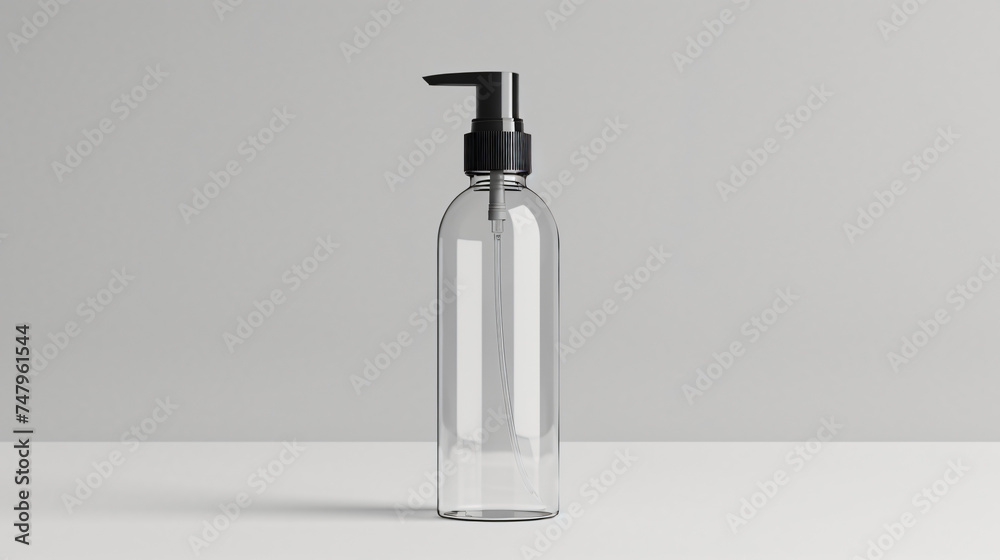 Clean empty transparent bottle mock up to advertise your product. Clean empty transparent bottle mock up to advertise your product.