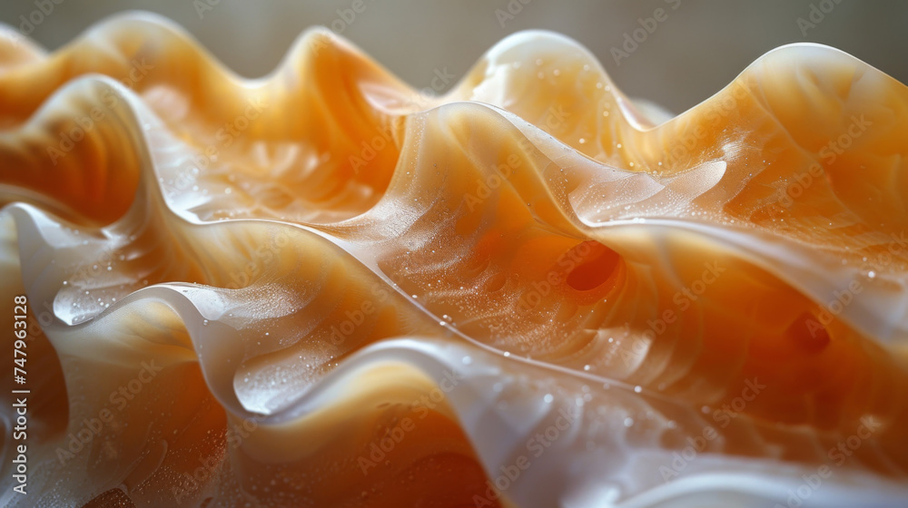Closeup of fluid wavy lines appearing as if they are in constant motion and ready to burst forth in any direction.