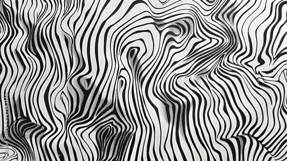 Zebra texture fabric style. black and white striped background