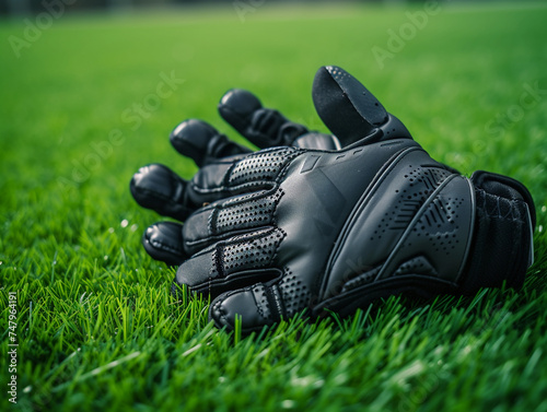 Goalkeeper Gloves on Lush Soccer Field
