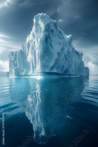 **Towering Iceberg in Antarctic Waters Photo 4K ©  ALLAH LOVE