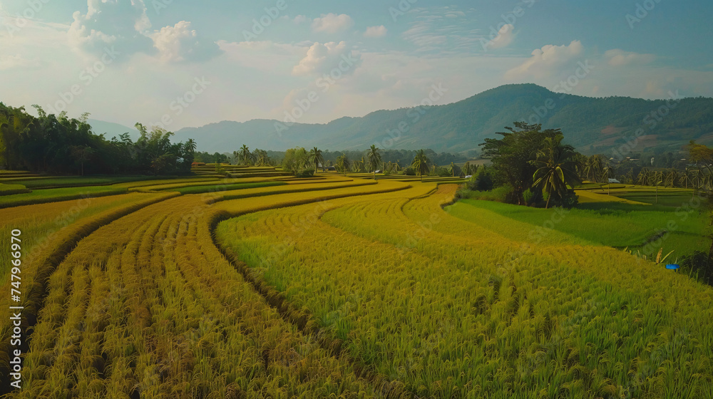 Rice Field Rai Saeng Arun Chiang Rai Thailand