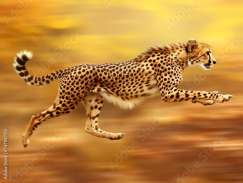 The cheetah runs very fast