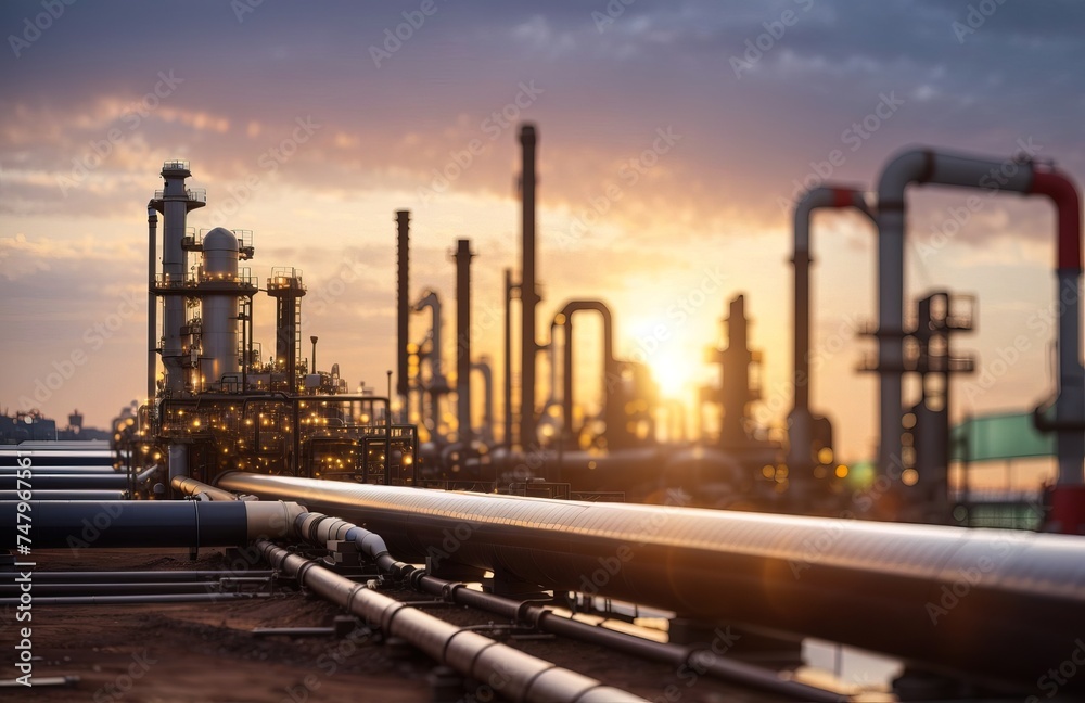 Oil pipeline and gas pipeline in the process of oil refining Oil pipeline and gas pipeline in the process of oil refining