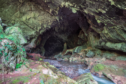 The entrance to a karst cave