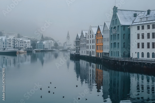 Scandinavian fjord city