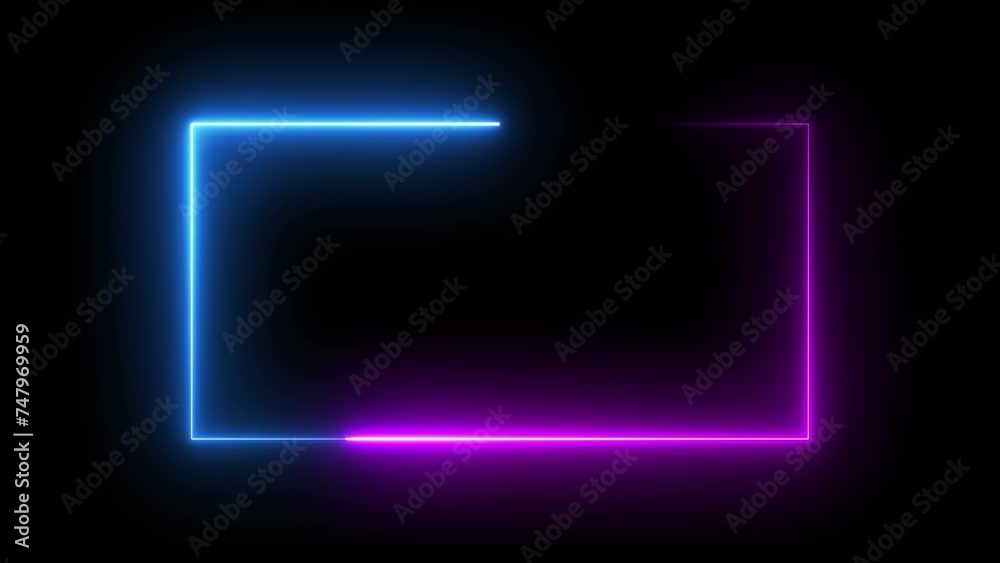 Abstract background web neon box pattern, LED glowing light. 4K Retro neon blue and pink light wiggle on black background.
