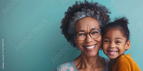 Elderly Black woman bonding with grandchild exemplifying vitality and family closeness. Concept Family Bonding, Generational Love, Intergenerational Connection, Family Vitality, Family Lifestyle
