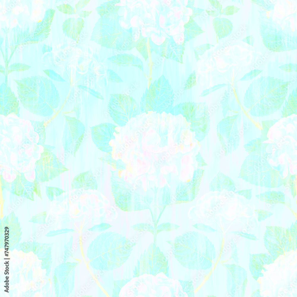 Blue pattern seamless aesthetic floral abstract watercolor repeating background soft pastel colors surreal distorted flowers textured abstract background glitch effect design
