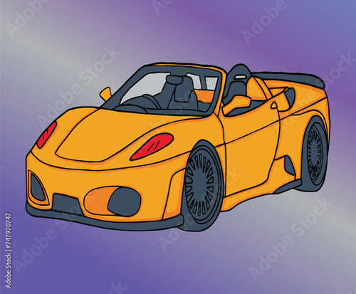 Realistic racing car vector art illustration