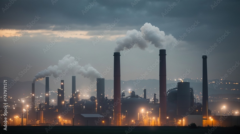 High Emissions From Large Industrial Chimneys