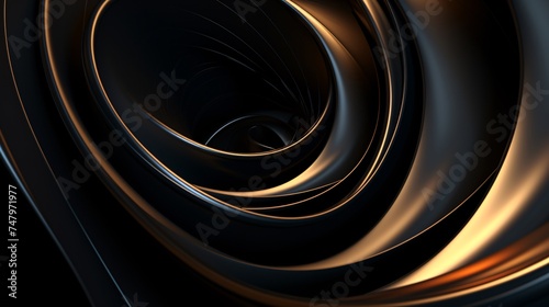 a black and gold swirly object