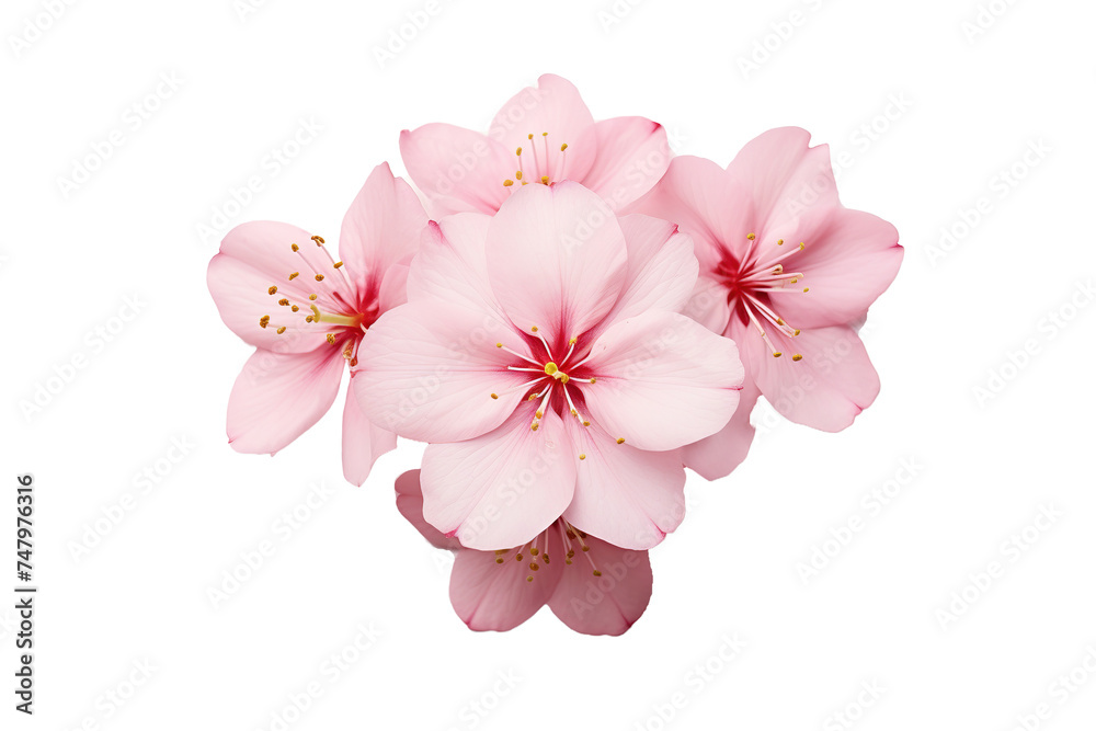 Fototapeta premium pink cherry blossom flower on white