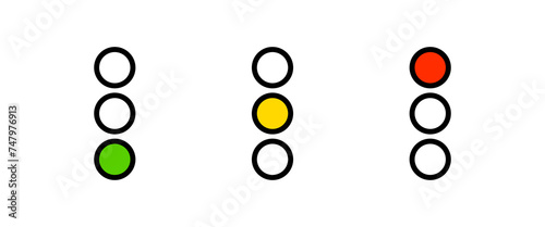 Traffic lights icon set. Simple stoplight interface. Vector illustration