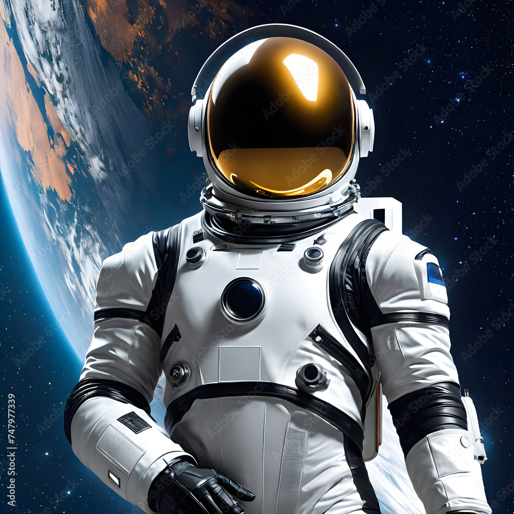 Artificial intelligence creates a stunning depiction of an astronaut in full space gear.