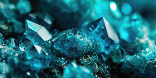 Close view of turquoise mineral crystals