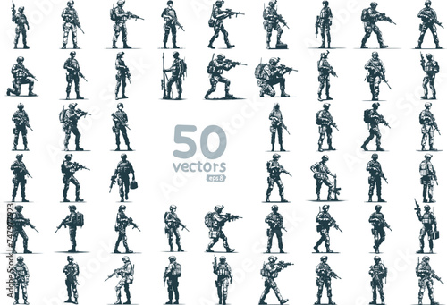 modern army soldier simple vector stencil drawing large collection of images photo