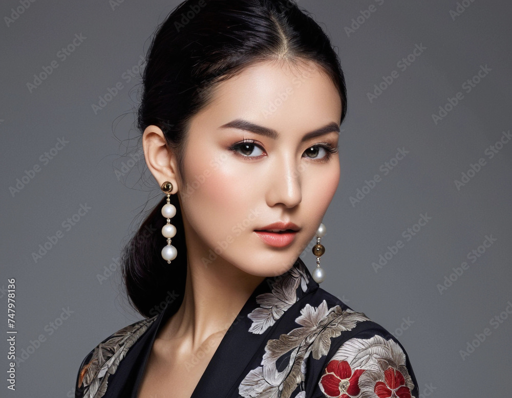 A beautiful woman with piercing facial features and wide eyes that express her strength, beauty, strength of mind, and beautiful presence. A beautiful woman with piercing facial features and wide eyes that express her strength, beauty, strength of mind, and beautiful presence.
