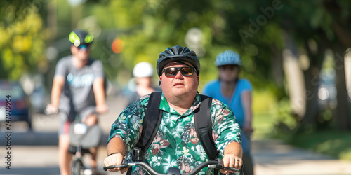 Man with Down syndrome participating in a community bike-sharing program. Learning Disability