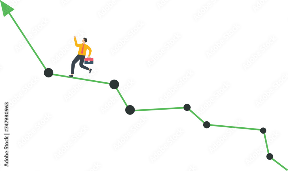 Businessman climbing one target after another along the arrow concept,
