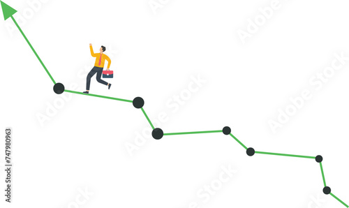 Businessman climbing one target after another along the arrow concept,
