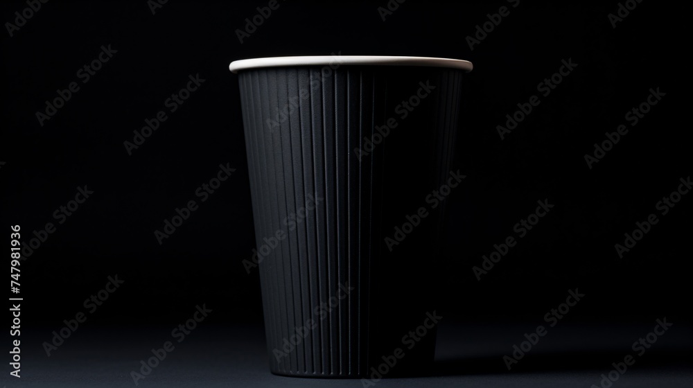 a black cup with a white lid a black cup with a white lid