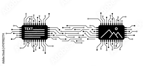 AI text or image generator. Artificial intelligence AI pictogram. Technology related to artificial intelligence, computers and systems that are intelligent, graphic of robot. Ai generated symbol. 