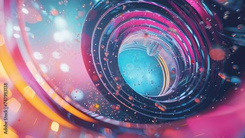 Abstract space background. Endless universe with stars and galaxies in outer space. Cosmos art. Motion design.