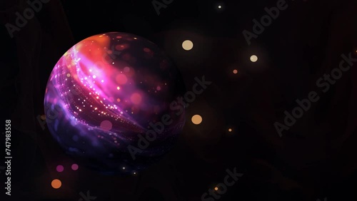 Abstract space background. Space background colorful fractal nebula with stars. Endless universe with stars and galaxies in outer space. Cosmos art. Motion design.