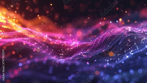 Abstract space background. Space background colorful fractal nebula with stars. Endless universe with stars and galaxies in outer space. Cosmos art. Motion design.