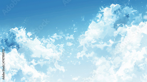 Sky blue or azure sky and clouds is bright white