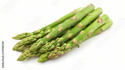 Fresh asparagus on white background.