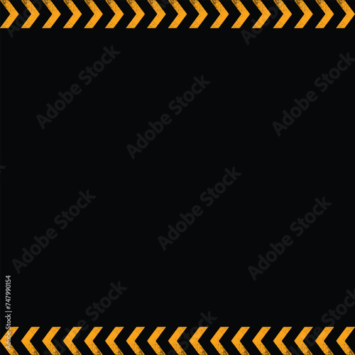 Black and yellow grunge line striped rectangular background, abstract yellow and black stripes on the diagonal, vector template sign border