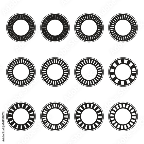 Set of circle and round geometric shapes minimal style, abstract circle icons for logo design. Vector set