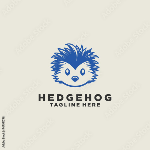 Vector hedgehog or forest animal logo design.
