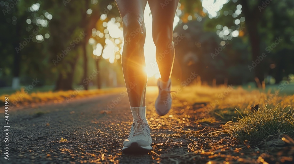 Athletic individual experiencing sudden leg and knee pain while jogging, symbolizing the challenges of sports injuries, digital art, AI Generative Athletic individual experiencing sudden leg and knee pain while jogging, symbolizing the challenges of sports injuries, digital art, AI Generative