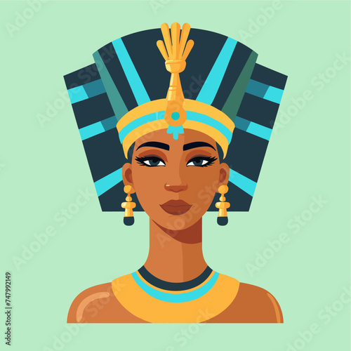 vector flat african cleopatra illustration