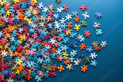 Scattered Puzzle Pieces Symbolizing the Spectrum of Autism Disorder