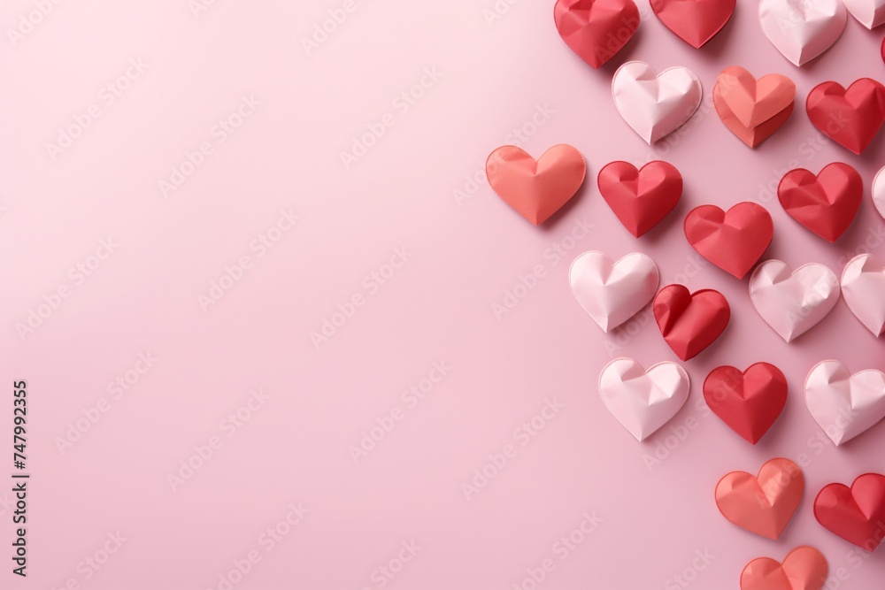 a group of red and pink hearts