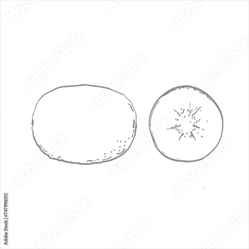 vector illustration with kiwi. print for fabric with fruits, pattern for paper with fruits