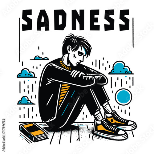 depressive anti social sadness depression tshirt design vector banner