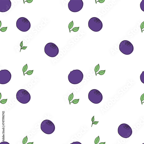
vector illustration of blueberries, pattern with blueberries
